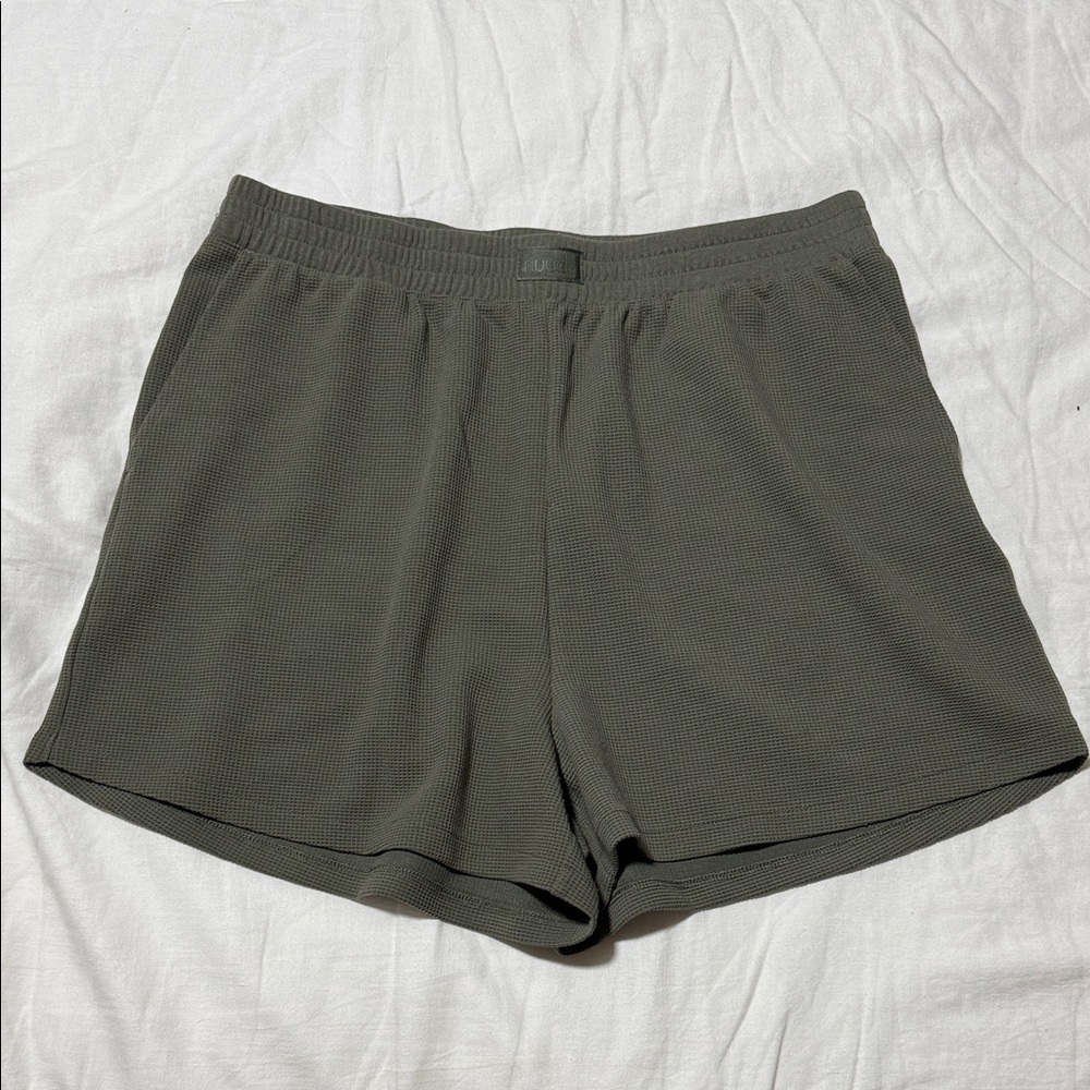 nuuds Performance Waffle Shorts, Olive Green